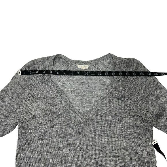 Eileen Fisher Women's Gray Lightweight Deep V-Neck Linen Knit Sweater Size S/P - Picture 11 of 12